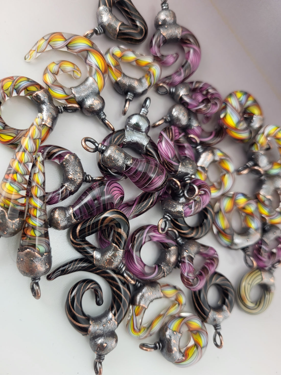 Handmade Lampwork Beads with Copper Electroforming