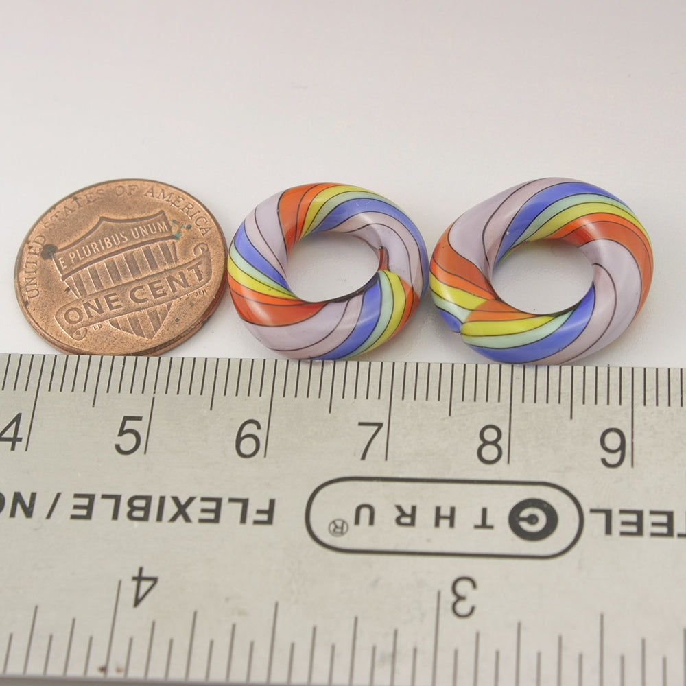 Rainbow Twist Circle Pair