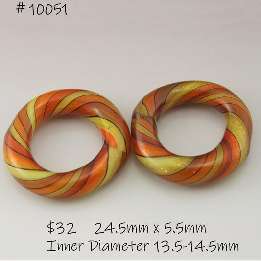 Red, Orange, Yellow, Black with Sparkle Twist Circle Pair