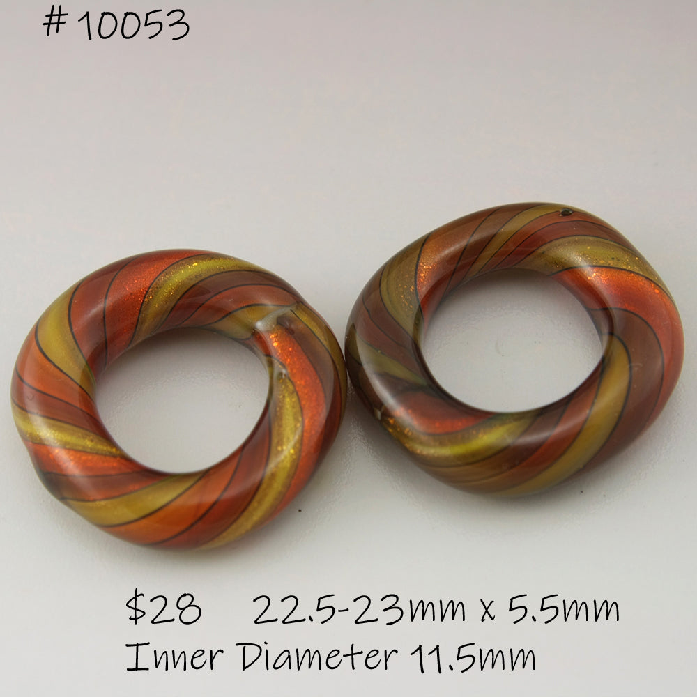 Red, Orange, Yellow, Black with Sparkle Twist Circle Pair