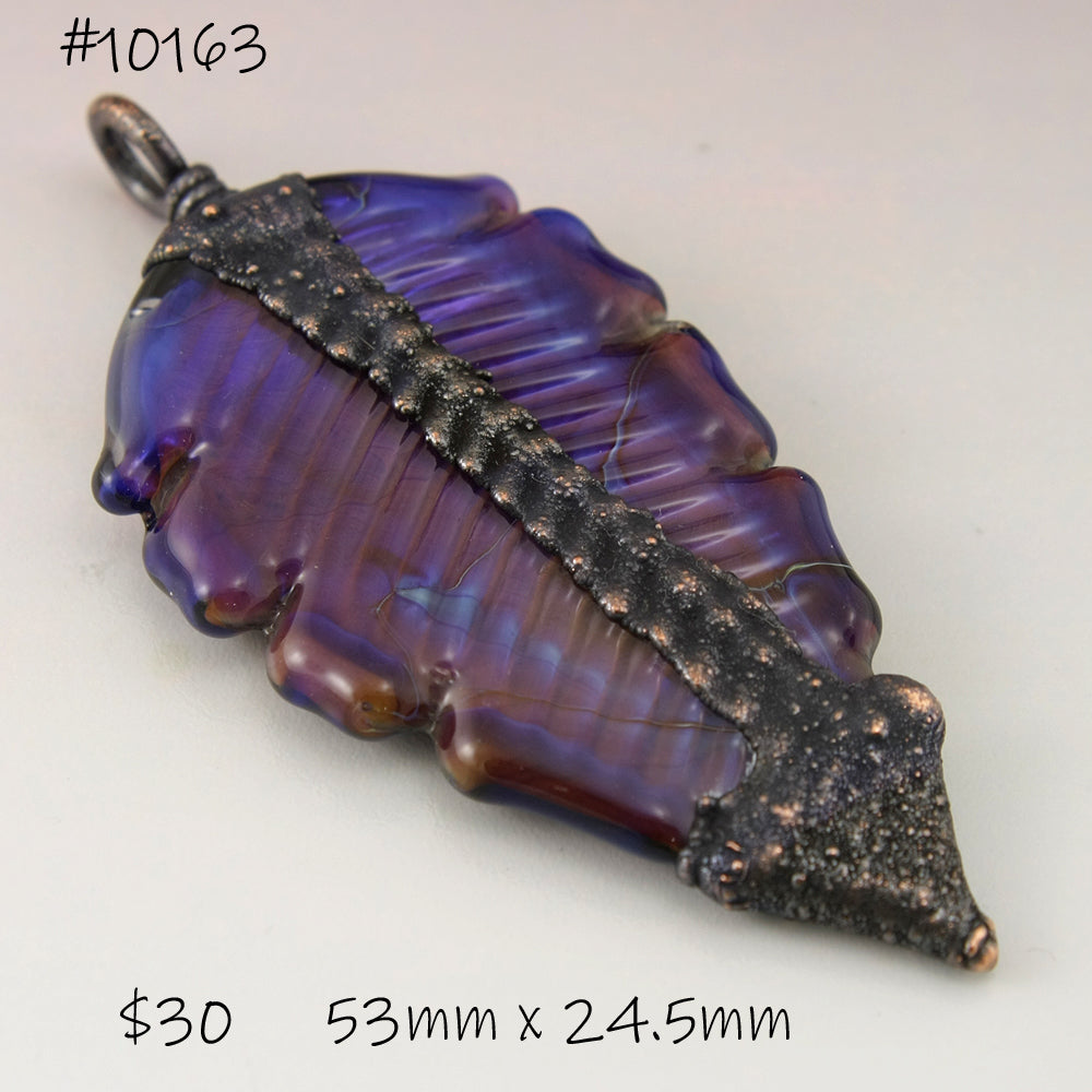 Purple Luster Feather Focal with Copper Electroforming
