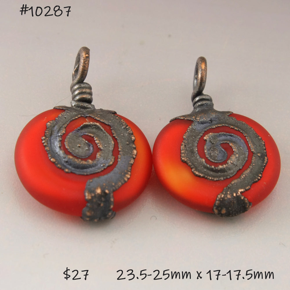 Orange Red Lentils with Spiral Copper Electroforming