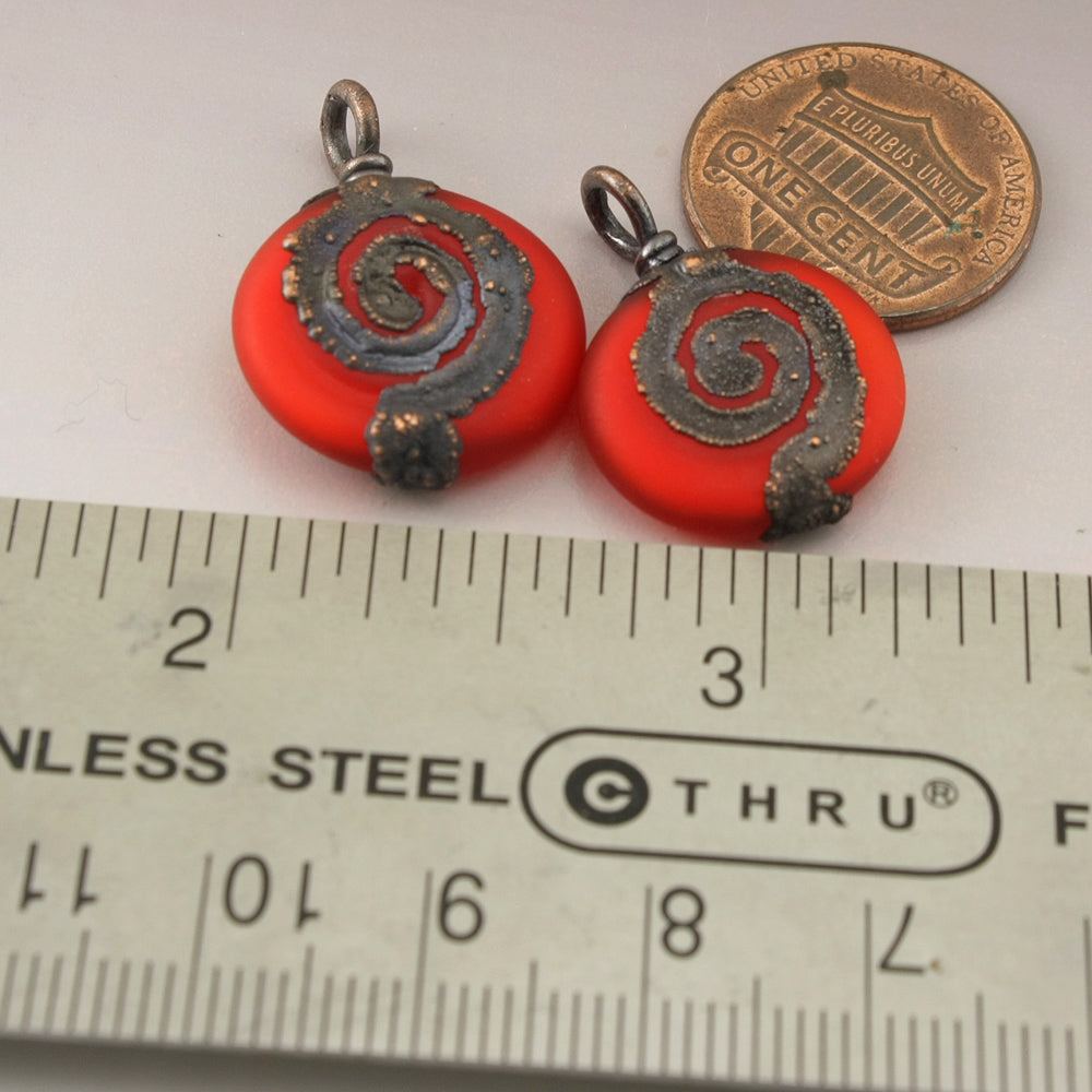 Orange Red Lentils with Spiral Copper Electroforming