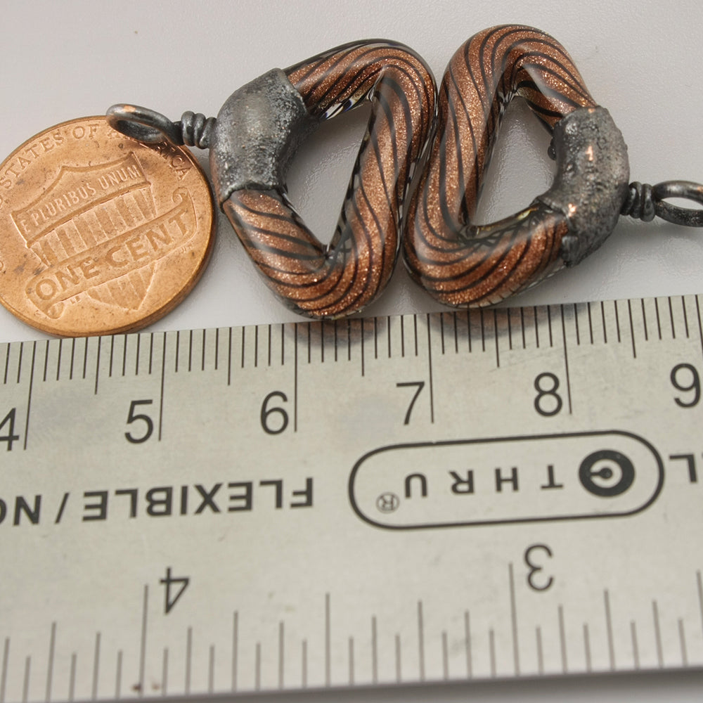 Black Goldstone Twist Triangle with Copper Electroforming