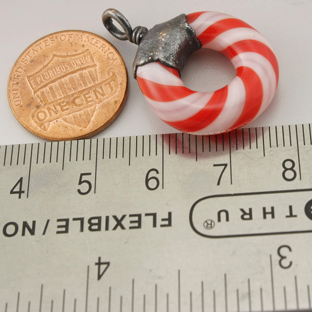 Red White Twist Circle with Copper Electroforming