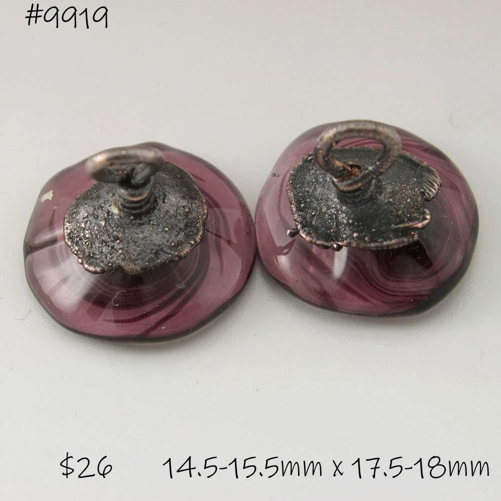 Purple Bellflowers with Copper Electroforming
