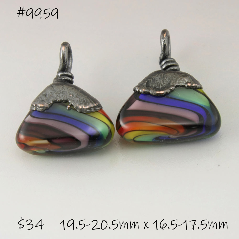 Rainbow Twistie Geometric Triangles with Copper Electroforming Pair