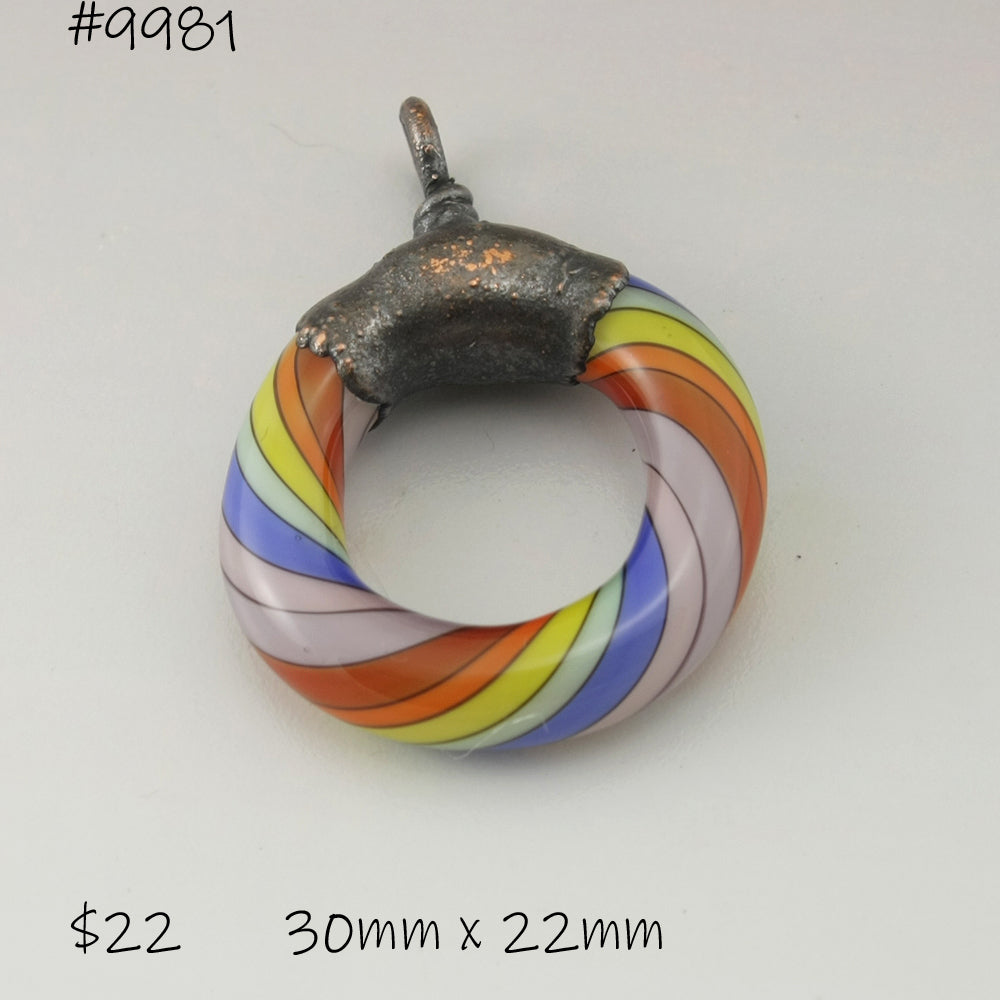 Rainbow Twist Circle with Copper Electroforming