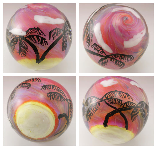 Tropical Palm Tree Silhouette Marble