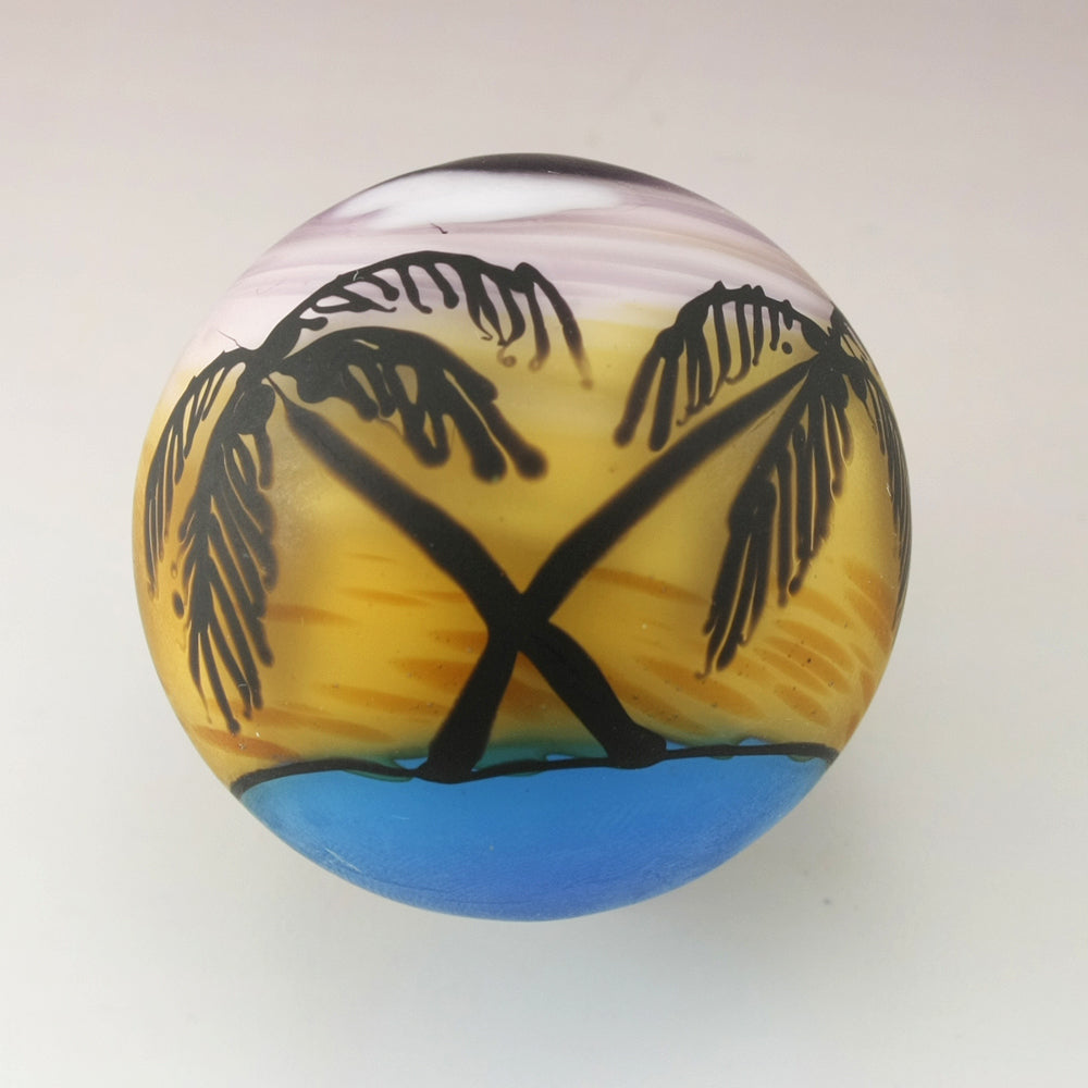 Tropical Palm Tree Silhouette Marble