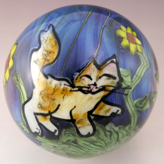 Sunflower Kitty Wraparound Marble