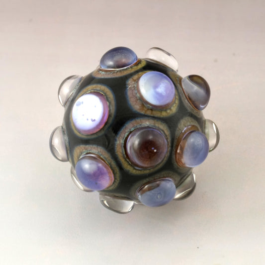 Pink Purple Luster Hobnail over Black Marble