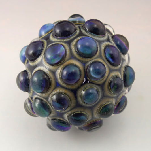 Blue Purple Luster Hobnail over Dark Blue Marble
