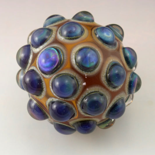 Blue Purple Luster Hobnail over Topaz Marble
