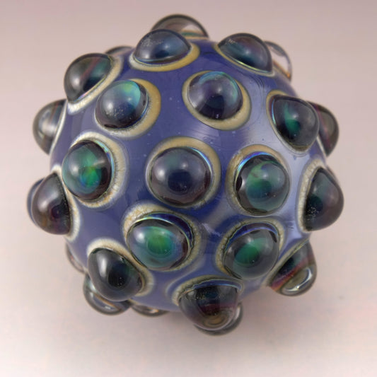 Blue Green Purple Luster Hobnail over Light Blue Marble