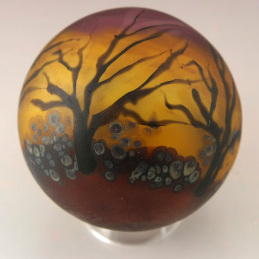 Topaz and Purple Spooky Tree Silhouette Marble