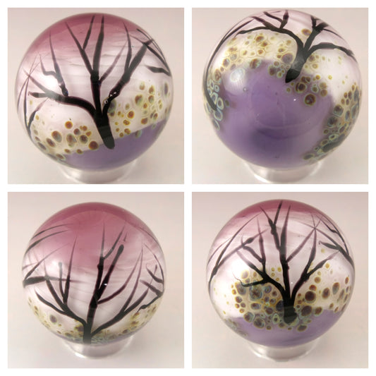 Pink Purple Spooky Tree Silhouette Marble