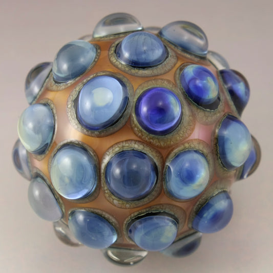 Blue Luster Hobnail over Light Pink Marble
