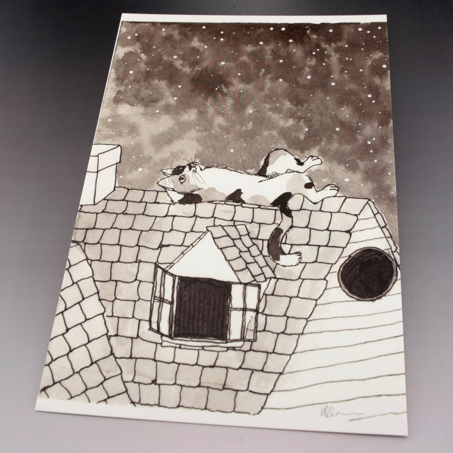 "Roof" Inktober 2021 Postcard Mini Print