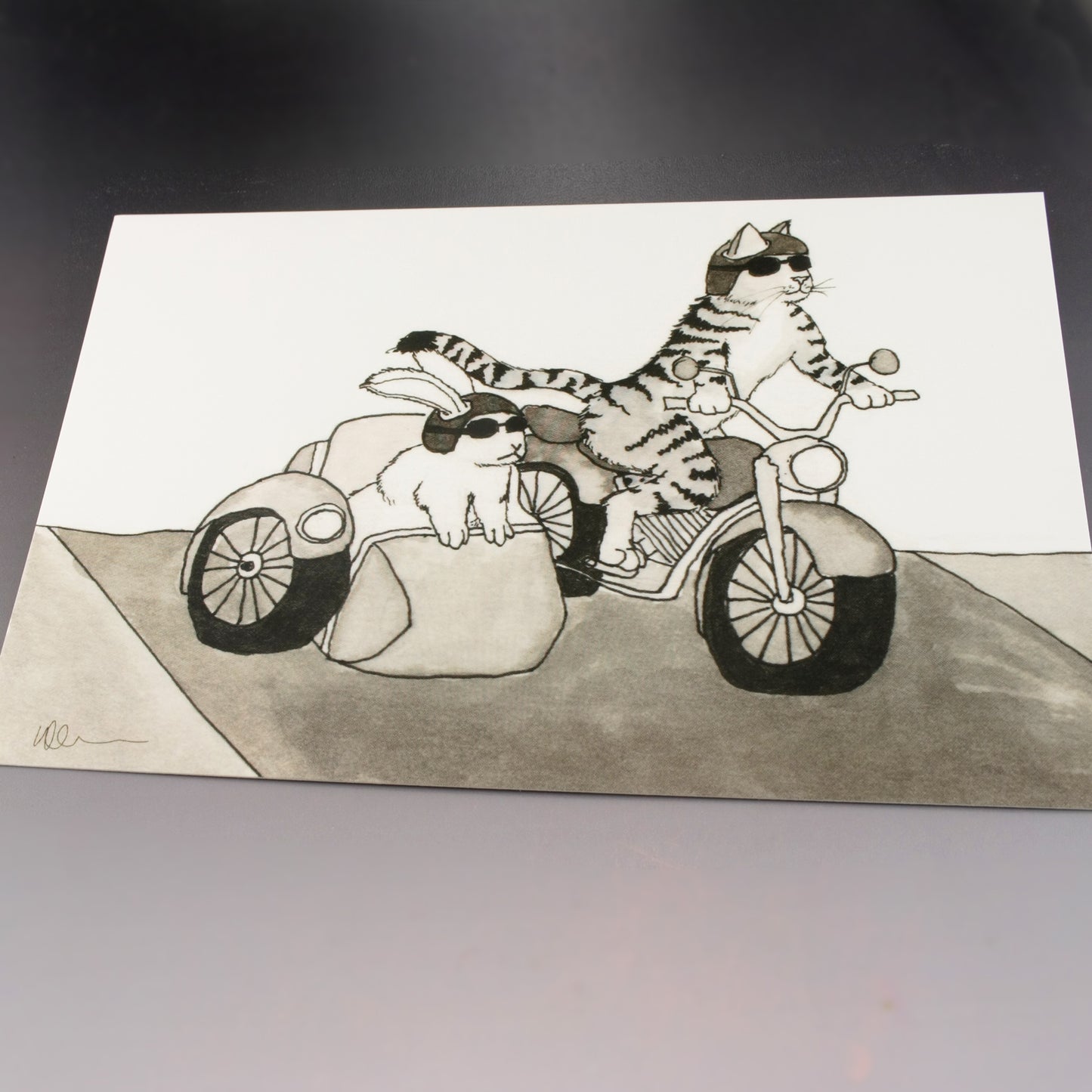 "Helmet" Inktober 2021 Postcard Mini Print