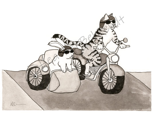 "Helmet" Inktober 2021 Postcard Mini Print