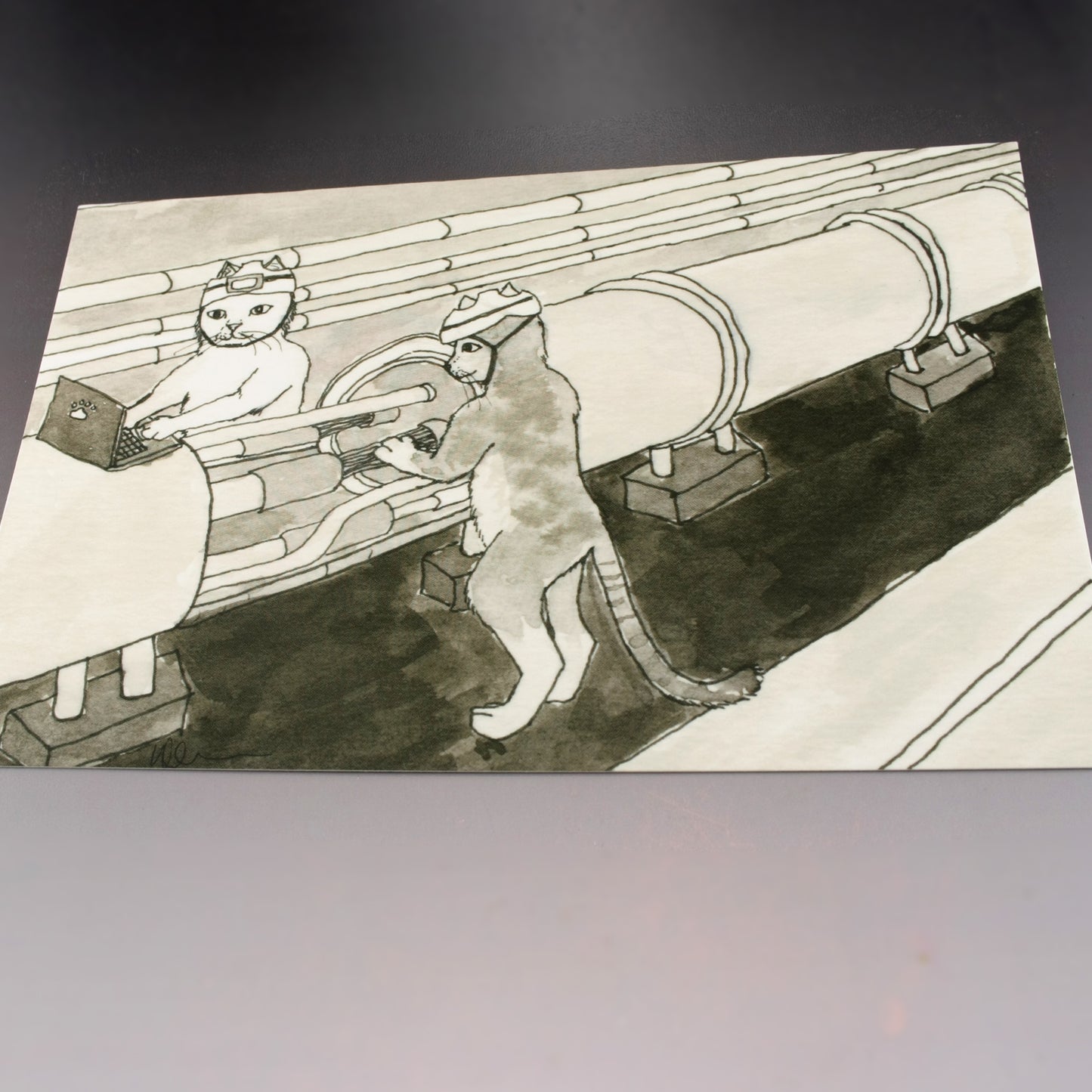 "Collide" Inktober 2021 Postcard Mini Print