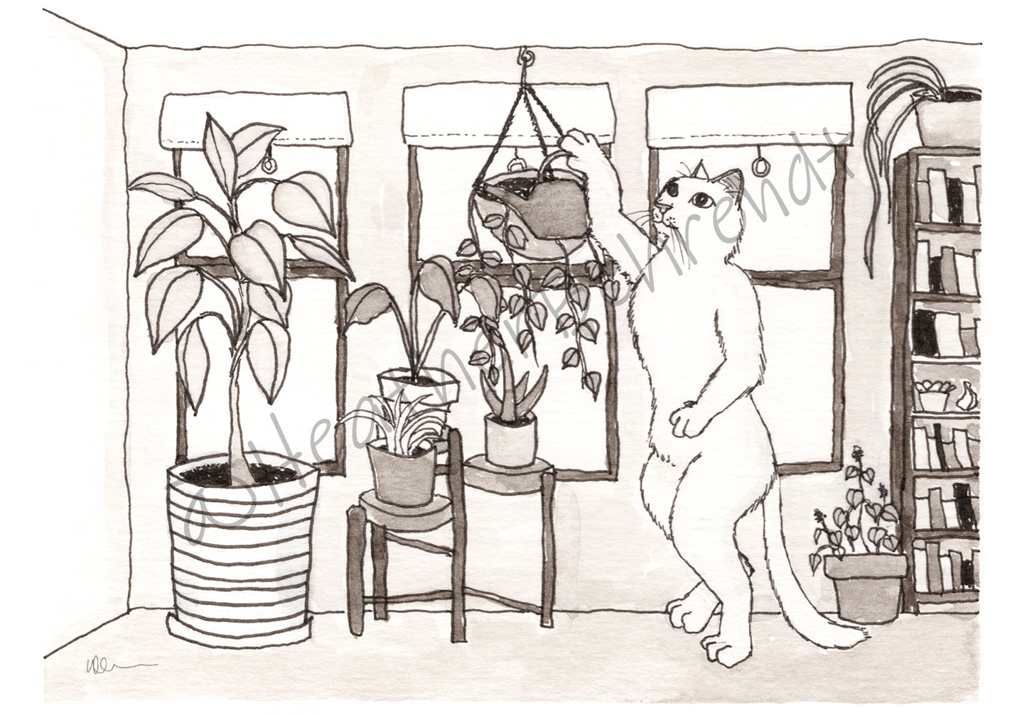 "Sprout" Inktober 2021 Postcard Mini Print