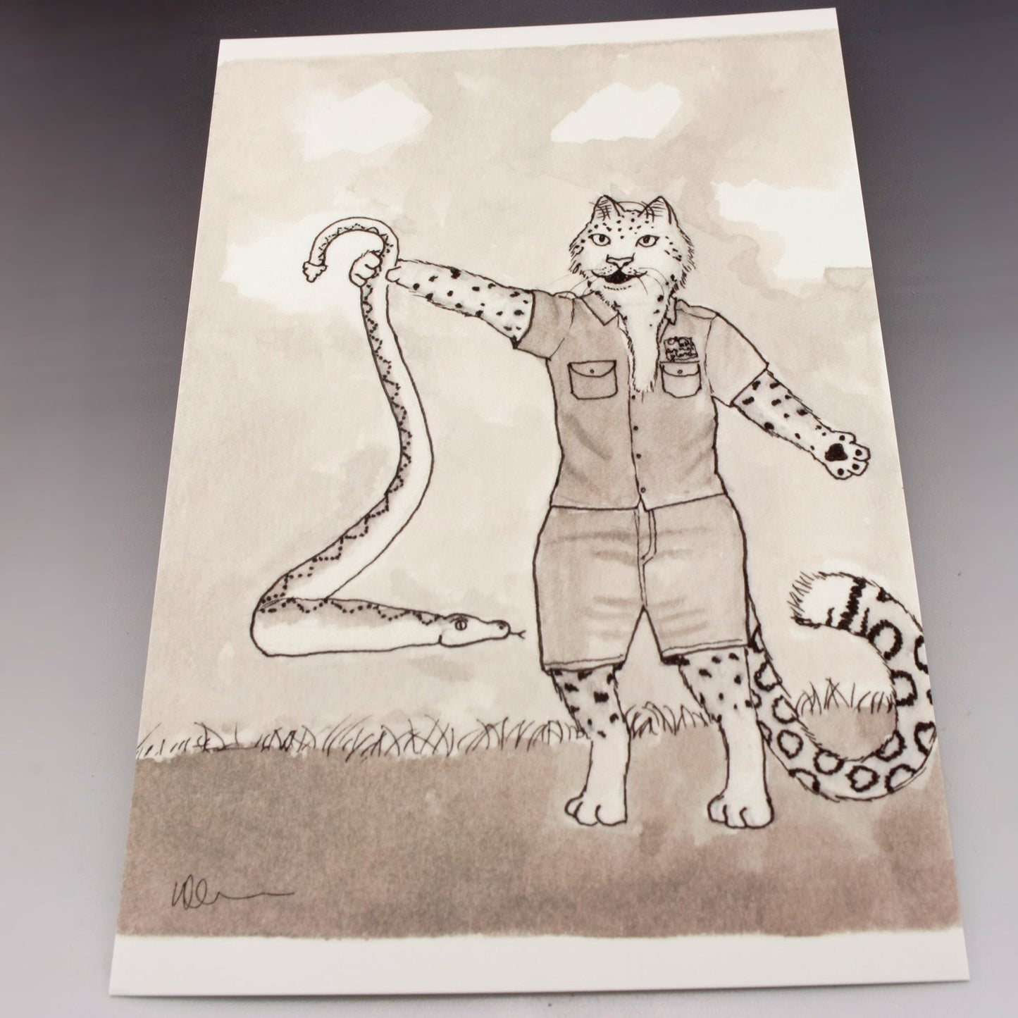 "Slither" Inktober 2021 Postcard Mini Print