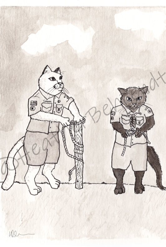 "Knot" Inktober 2021 Postcard Mini Print