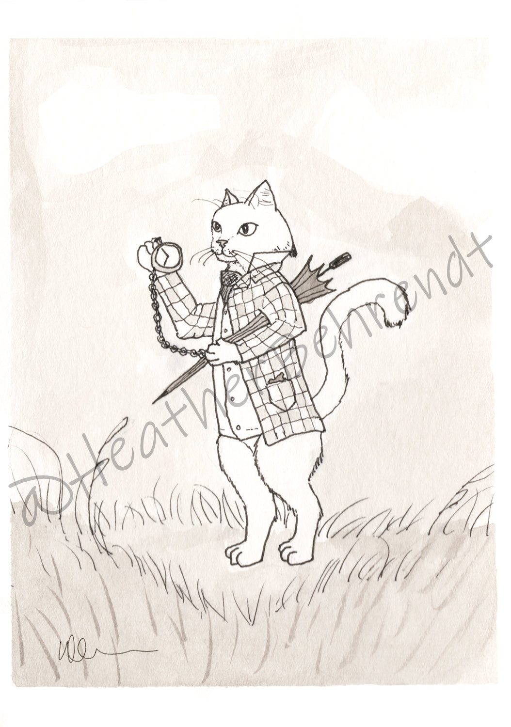 "Watch" Inktober 2021 Postcard Mini Print