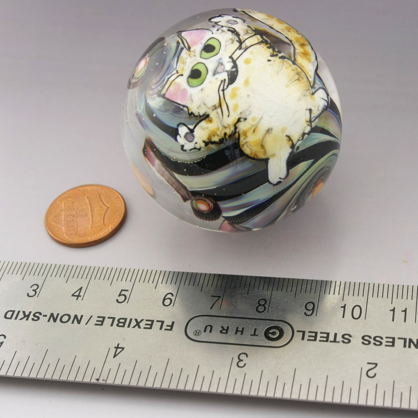 Sushi Party Cat - Murrine and Stringer Drawing Marble 123