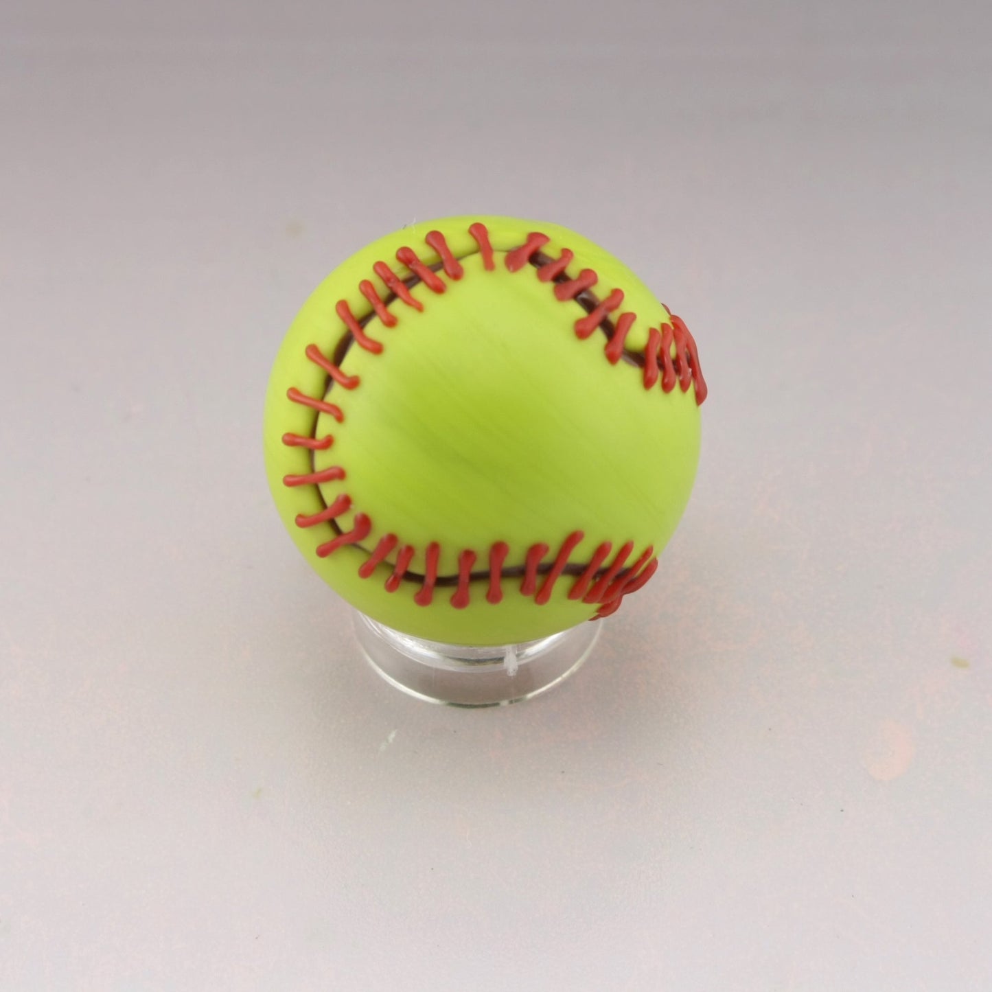 Petite Etched Softball Marble in Neon and Red