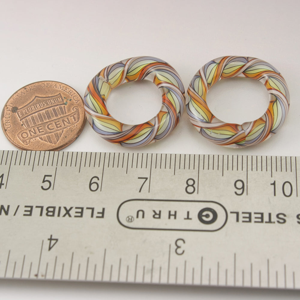 Rainbow Helix Twist Circle Pair