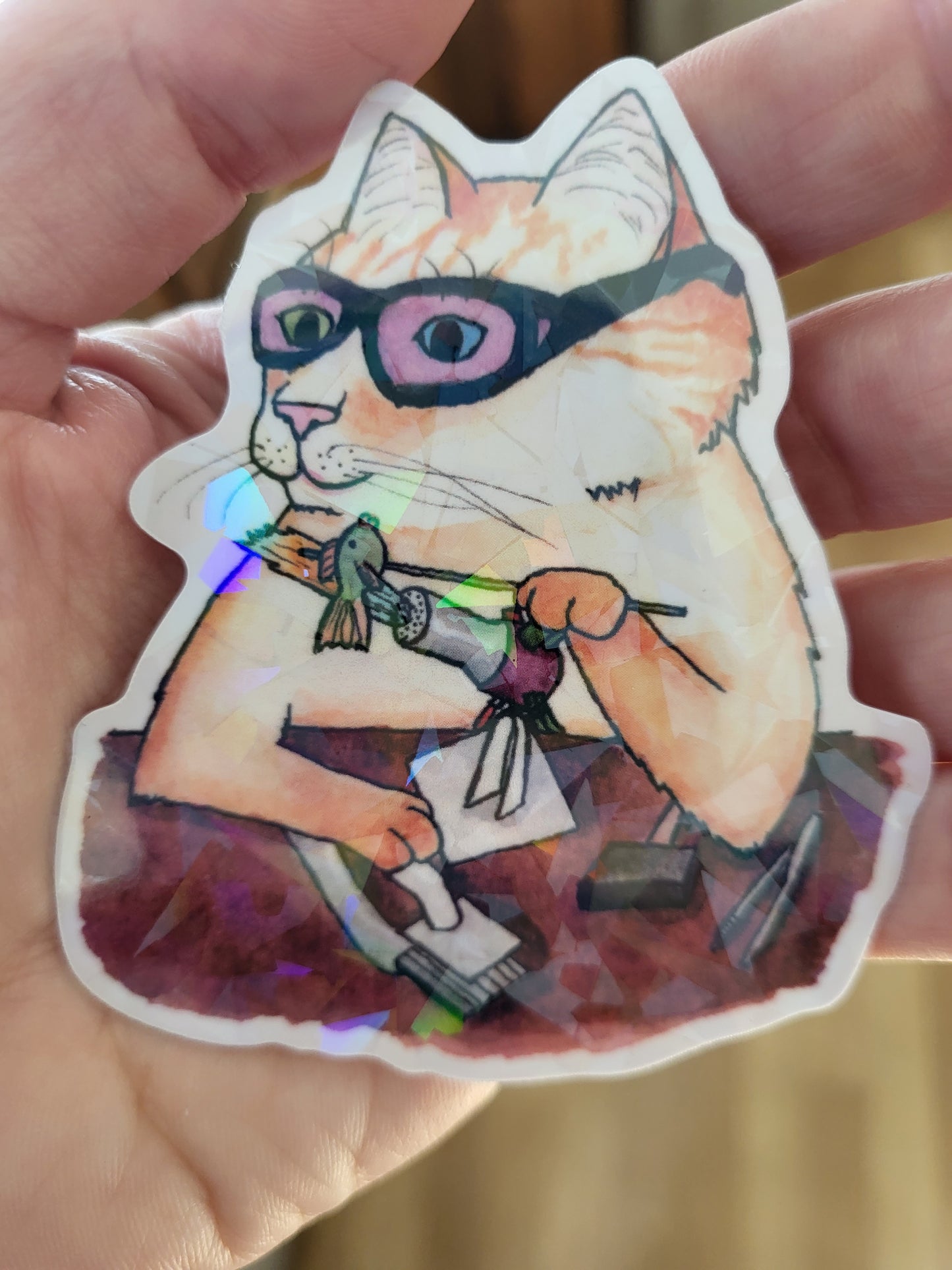 Lampworking Cat Vinyl Sticker