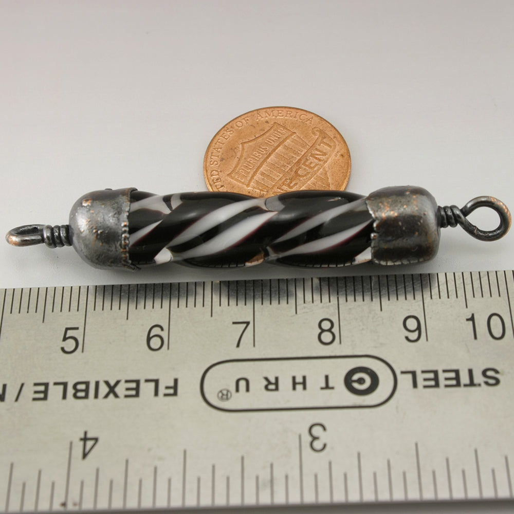 Black and White Twist Connector Focal with Copper Electroforming