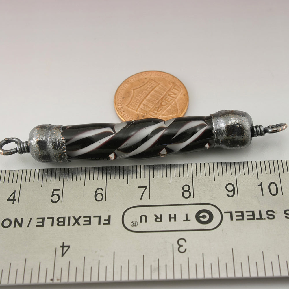 Black and White Twist Connector Focal with Copper Electroforming