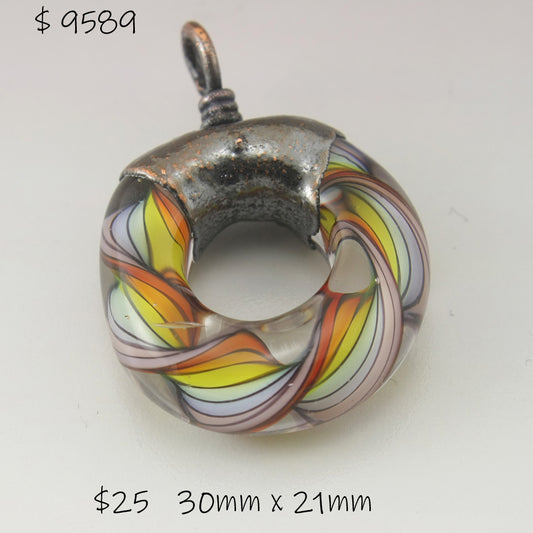 Rainbow Helix Twist Circle with Copper Electroforming