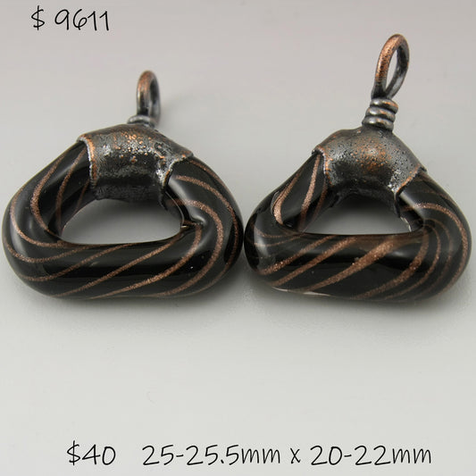 Black Goldstone Twist Triangle with Copper Electroforming