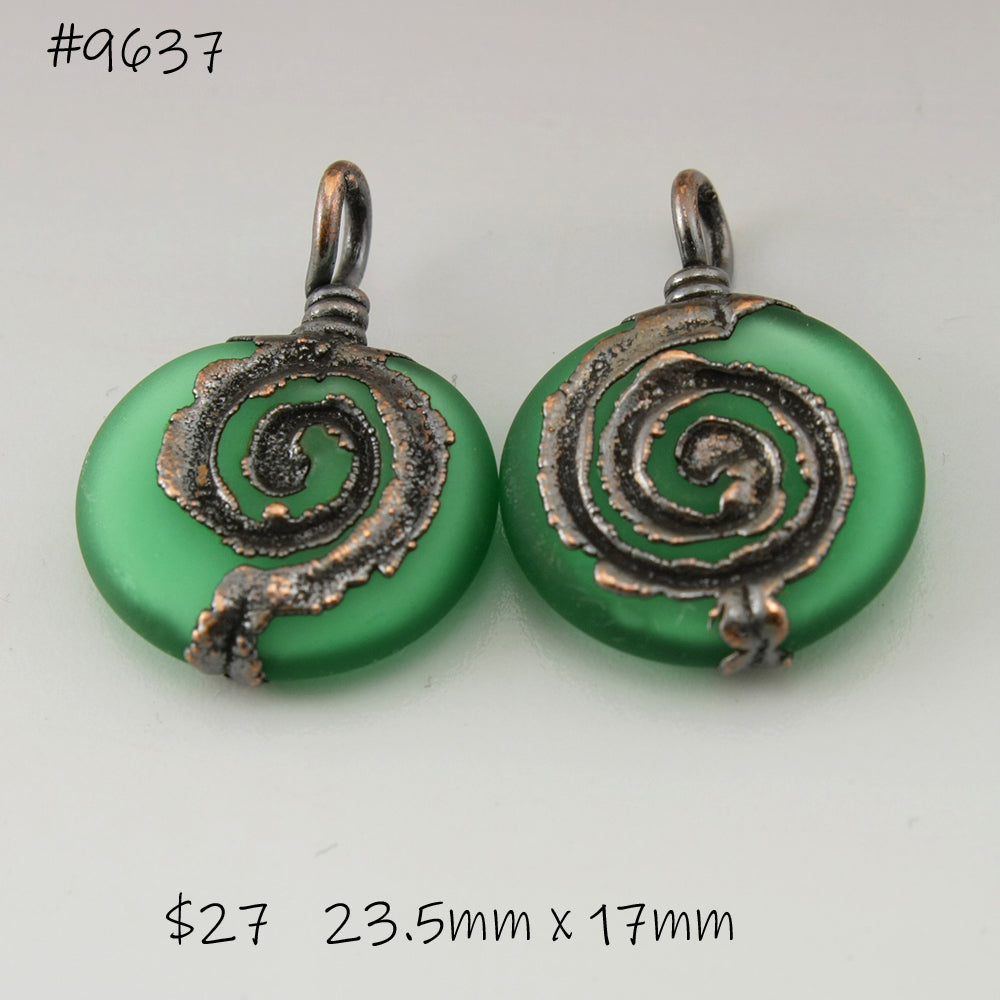 Green Lentils with Spiral Copper Electroforming