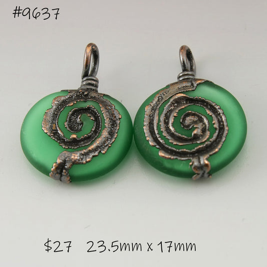 Green Lentils with Spiral Copper Electroforming