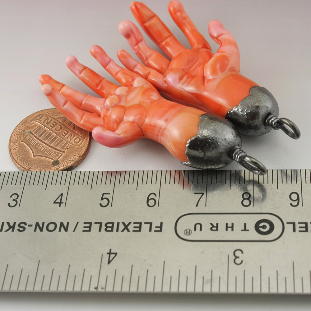 Coral Sculptural Hand Pair with Copper Electroforming
