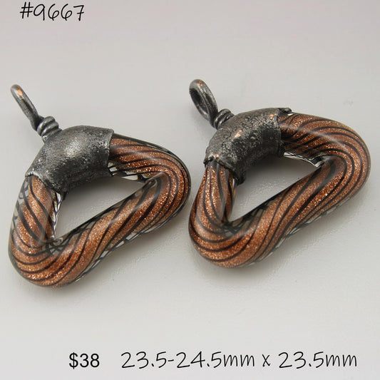 Black Goldstone Twist Triangle with Copper Electroforming