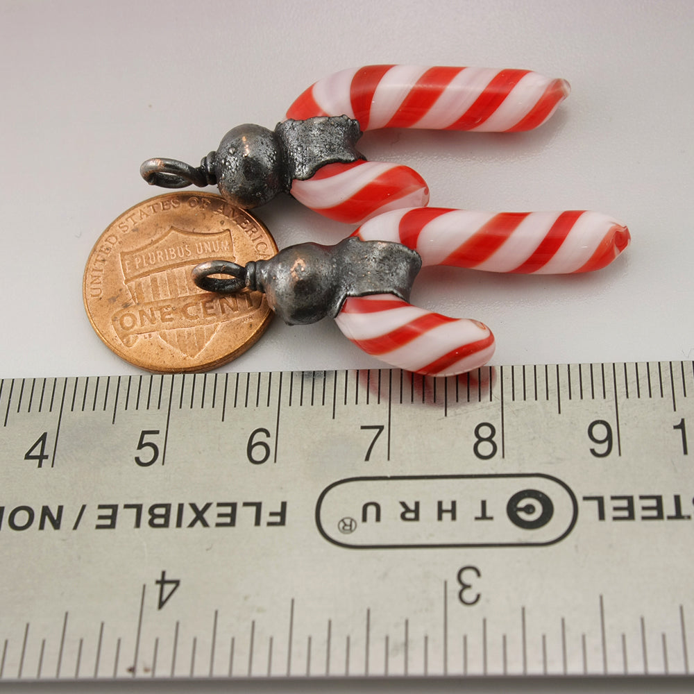 Red White Twist Candy Canes with Copper Electroforming