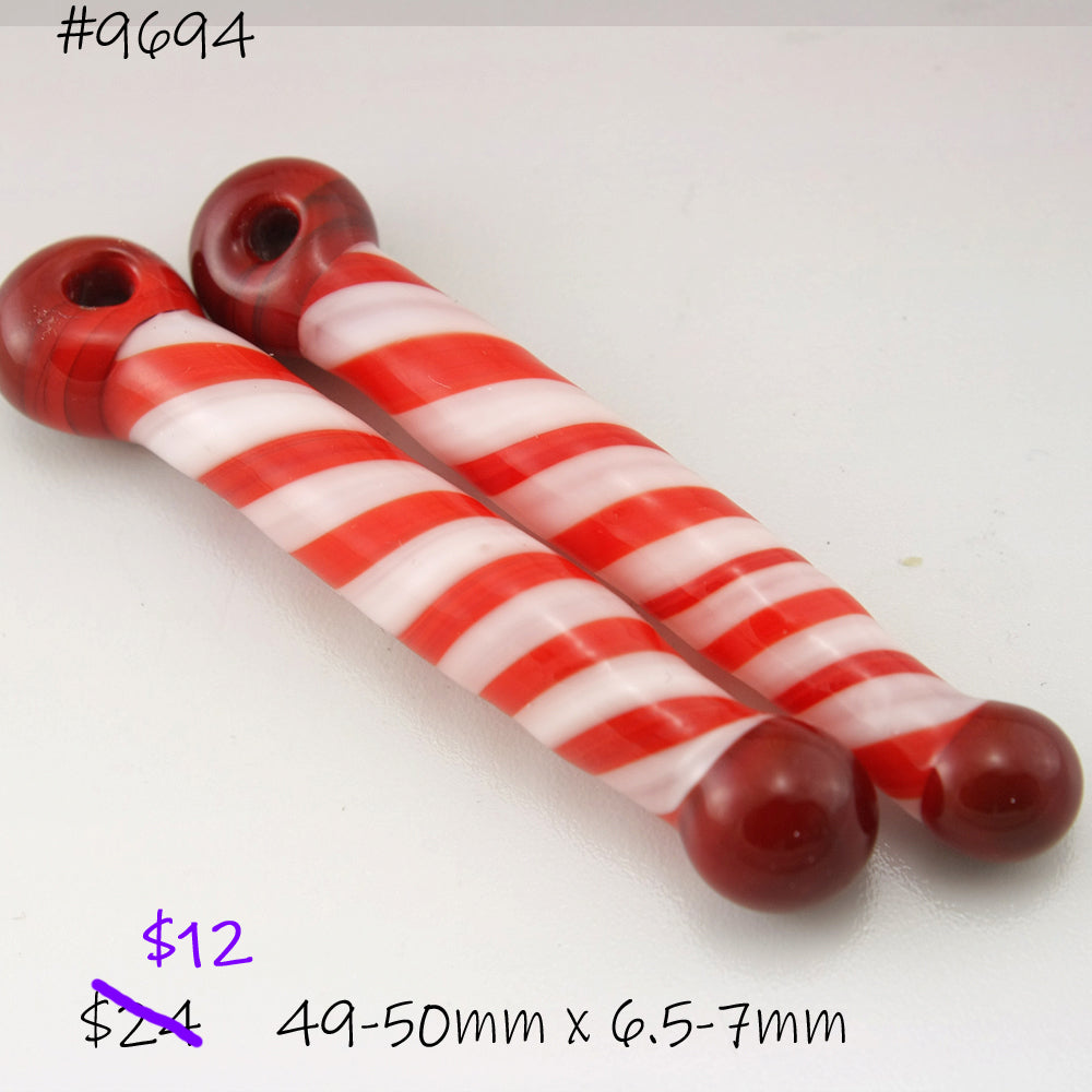 Red White Twist Long Drops