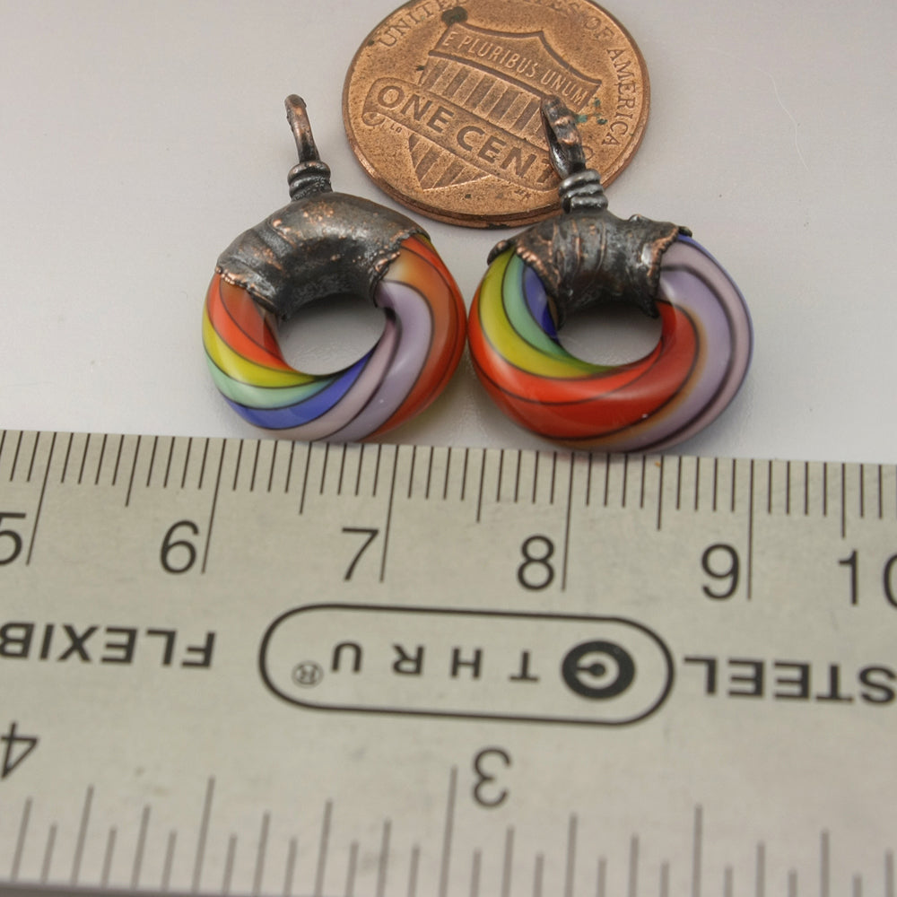Petite Rainbow Twist Circle with Copper Electroforming