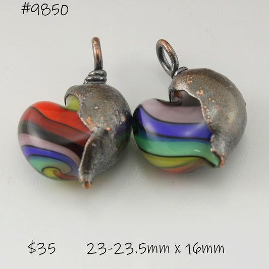 Rainbow Hearts with Copper Electroforming