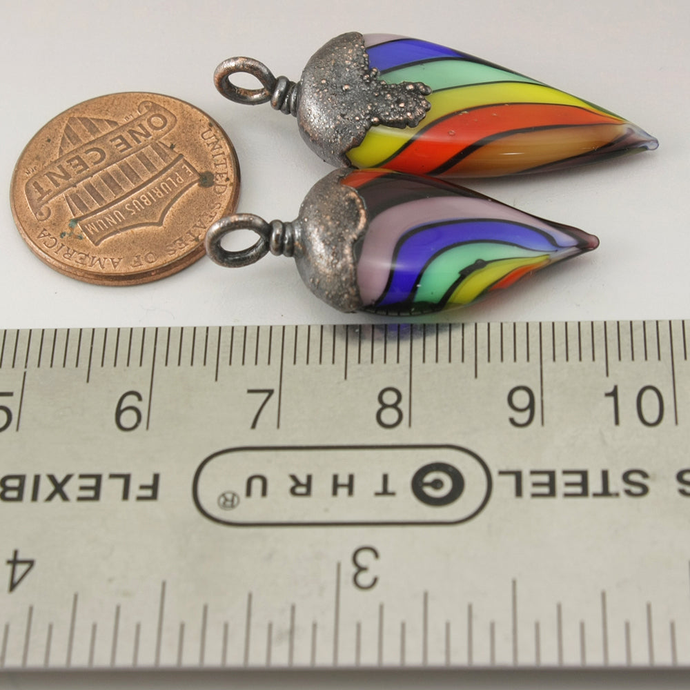 Flat Rainbow Twist Daggers with Copper Electroforming