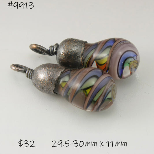 Rainbow Helix Twist Drips with Copper Electroforming