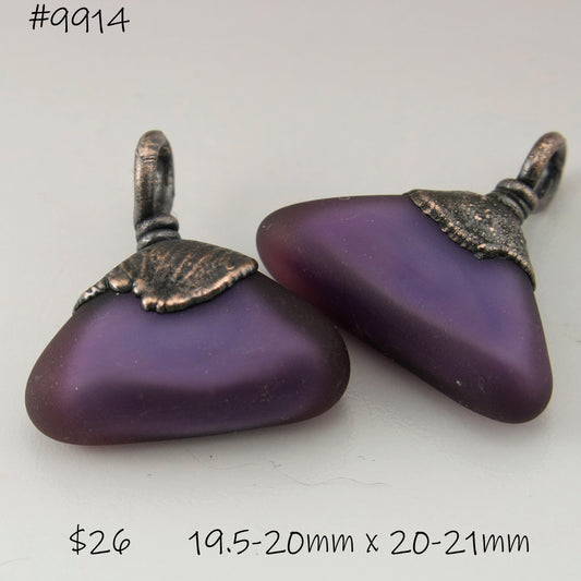 Purple Geometric Triangles with Copper Electroforming Pair