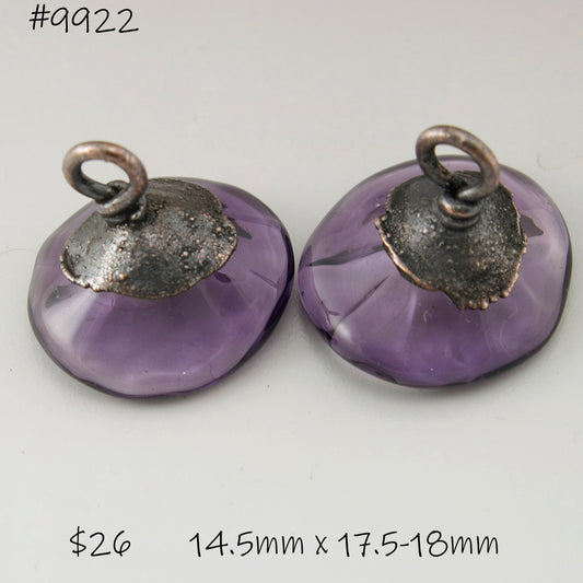 Purple Bellflowers with Copper Electroforming